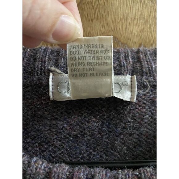 Vintage Cattivo Sweater Pullover 100% Pure Shetland Wool Argyle Patterns L Mauve - Picture 7 of 12